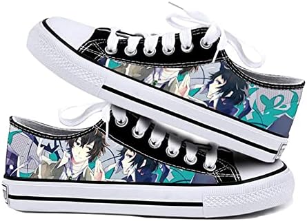 Tongyundacheng Bungo Stray Dogs Unisex Canvas Shoes Anime Printing Low Top Sneakers Students Couple Fashion Casual Flat Outdoor Trainers
