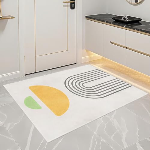 Tapis insonorisation gris-jaune 160x230cm à rayures - 7