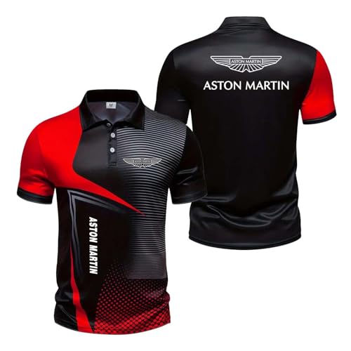 Polos 3D Cómodos para Hombre para A.s.t.o.n M.a.r.ti.n Camisetas Deportivas De Manga Corta con Estampado Suave Y Cuello-HongS||m