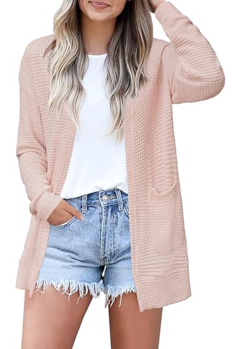 STYLEWORD Women's Fall Fashion Cardigan Sweater Lightweight Open Front Long Casual Outfits with Pockets
