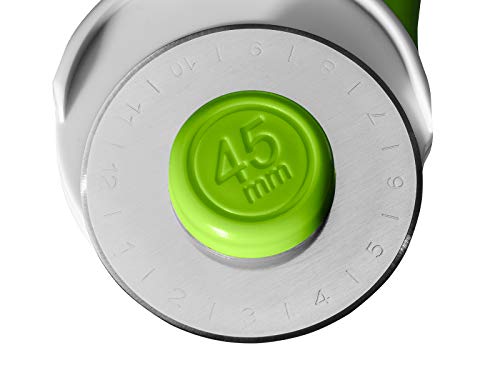 Elan 45mm Rotary Cutter for Fabric Green, Ergonomic Rotary Fabric Cutter Wheel with Built-in Blade Safety Lock, Cutting Wheels for Sewing and Quilting by Elan - Used condition - US$7.84