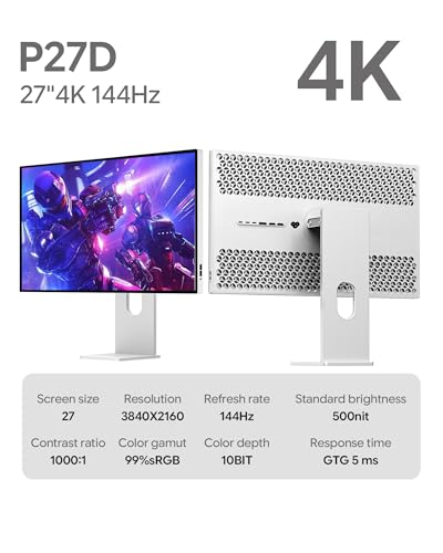 Image of P27D 27'' UHD (3840 x 2160) 4K 144Hz Glossy Monitor, IPS Panel, 10-Bit Color, 99% sRGB, 96% DCI-P3, 163PPI, HDR, Low Blue Light, Eye Care (Honeycomb - with Stand x2)