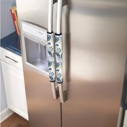 Image of Refrigerator Door Handle Covers Set of 6 Kitchen Electrical Appliance Decor Handles Keep Clean Anti-Slip Fridge Accessories Home Decor, Hawaii Floral Monstera Leaf