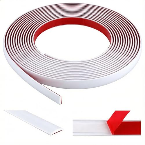 ddckj Zierleisten Selbstklebend Weiß (6M x 0.8cm) Fenstersprossen Selbstklebend Flexible PVC Zierleisten Wand für Spiegelrahmen Türrahmen Fensterrahmen Möbel und Fliesenrände