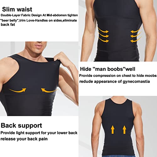 Mens Body Shaper Tummy Control Vest Slimming Compression Shirt Workout Tank Tops Gynecomastia Shapewear #TOP1
