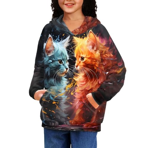 Image of GLUDEAR Teen Boys Girls Novelty Animal Galaxy Hoodies Sweatshirts Pullover