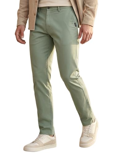 Image of Urbano Fashion Men's Cotton Light Weight Non-Stretch Slim Fit Casual Trousers