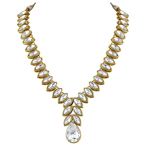 Image of Peora Traditional Crystal Necklace & Jewellery Set Gift for Women