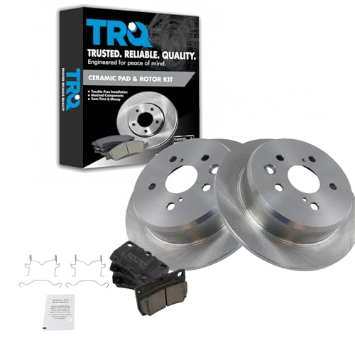 Image of TRQ Rear Ceramic Brake Pad and Rotor Set