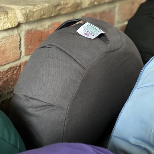 Image of Crescent Zafu Meditation Cushion – Buckwheat Hull-Filled | 100% Cotton Cover with Zip | Adjustable, Washable & Supportive Yoga Cushion | Available in 11 Colours (Metal Grey)