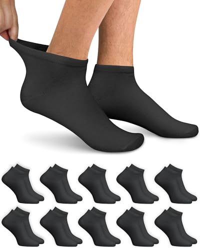 PROPOG Sneaker Socken Damen, 10 Paar Socken Sportsocken Atmungsaktiv Bio Baumwollsocken Damen & Herren Unisex Kurze Sneakersocken