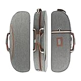 YoungMonic Violinenkoffer 4/4 Full Size Oxford Box mit Gurten 2 Bögen Halter Leichter Violinenkoffer Langlebig Tragen Starke Violinentaschen & Koffer (Grau)