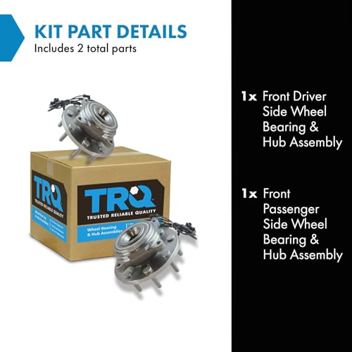 Image of TRQ 2 Piece Front Wheel Bearing & Hub Assembly Set Compatible with 2012-2013 Ram 2500 2012-2014 3500