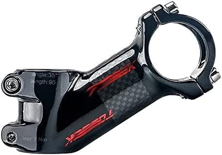 ZECHAO 31.8mm Crabon Fiber Bike Stem,10/17/25/35 Degree Mountain Bike Stems 70/80/90/100mm Handlebar Stem Mountain Part Bike Stem Bike Stem (Color : Black, Size : 25 Degree 90mm)