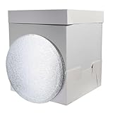 Culpitt 12" x 16" Extra Tall Cake Box & Board Set | 12" Drum, Box, and 16" Extension Cards | Decorated or Tiered Cake Transport and Protection - Image 5