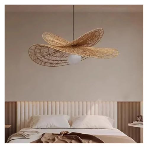 Lampes suspendues en rotin D40cm plafonnier led salon chambre restaurant