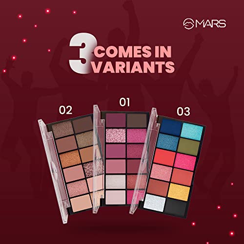MARS 12 Shades Dance of Joy Eyeshadow Palette | Highly Pigmented and Blendable | Multicolor | Matte and Shimmer Finish (13.2g) (Shade-02) - Image 6