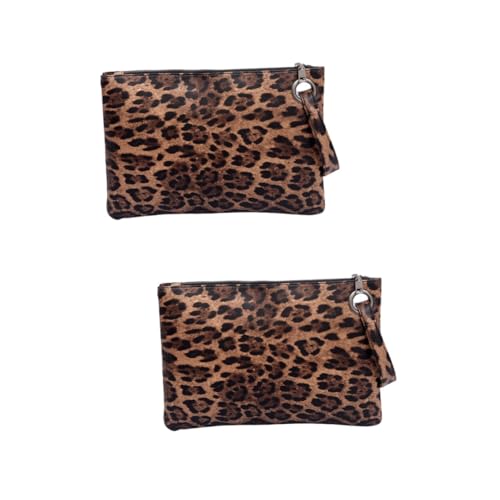 Sac à main imprimé léopard 2 pièces élégant en toile synthétique motif enveloppe