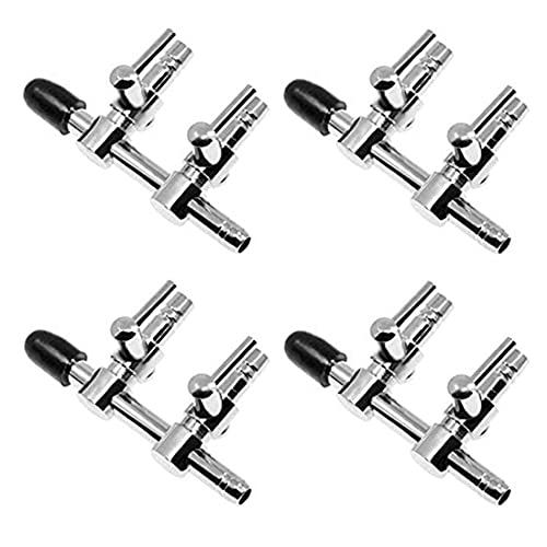 Image of Aquarium Air Valve 2 Way Inline Manifold Air Flow Pump Tubing Splitter Lever Control Valve 4-Pack