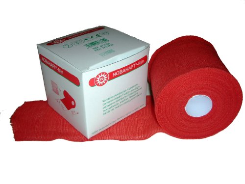 NOBAHAFT fine fixation bandage tape red 20 m x 8 cm single packed by Noba Verbandmittel