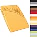Produktbild CelinaTex Perla Boxspringbett Wasserbett Topper Spannbettlaken 90x200-100x200 cm mais gelb Jersey Mako Baumwolle 160g/qm Bettlaken Laken