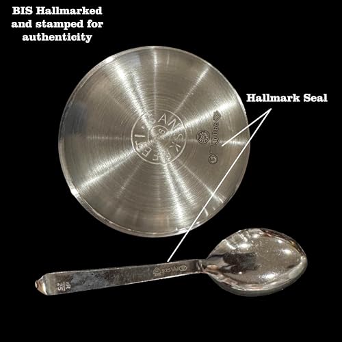 Balaji-999-Pure-Silver-Hallmarked-Anna-Prasana-Small-Bowl-Spoon-Set