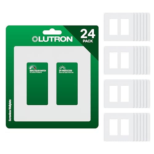 Image of Lutron MAIN-24000 White Claro 2 Gang Decorator Wallplate (24 Pack) | CW-2-WH, 24 Count