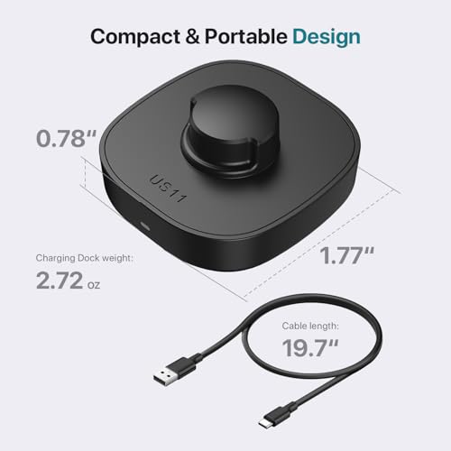 Travel-Friendly Smart Ring Charger, Compatible with O-ra Ring Gen3 Charger Size 13, Fast and Safe Charging with USB-C Cable (Black) - Essential for Smart Ring Users by K KORKUAN - Image 3