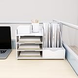 petit bureau blanc avec rangement ✩ ➥ [Économie d'espace] –Cet organisateur de bureau peut vous aider à économiser plus d'espace sur le bureau, à l'organiser soigneusement et à garder votre bureau bien rangé. Vous pouvez voir en un coup d'œil où se trouvent les choses et les rendre faciles d'accès.