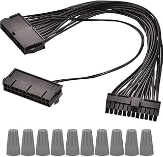 Xiatiaosann Dual PSU Power Supply 24 Pin 20+4 Pin Male, Main Second ATX Adapter Extension Cable Multiple Power Supply Splitter For ATX Motherboard