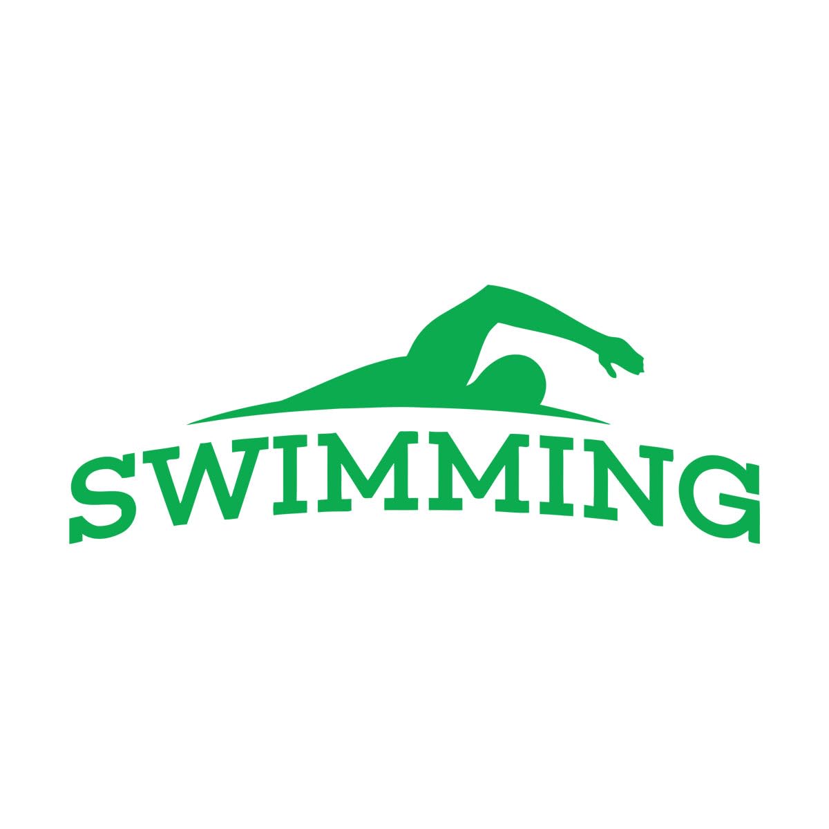 Engraving Decals Swimming Pool Water Lovers Swimming Team Swimming Room 49.5x128.3cm It Won't Fall Off Extra Large Green