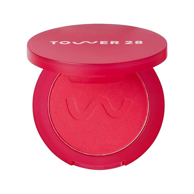 Tower 28 GetSet Matte Powder Blush for Cheeks - 12-Hour Setting Blush Powder for Smooth, Blurred Skin - Talc-Free, Sweat-Proof Face Blushes - Makeup for Sensitive Skin - Sunset Shirley (1.13 oz)
