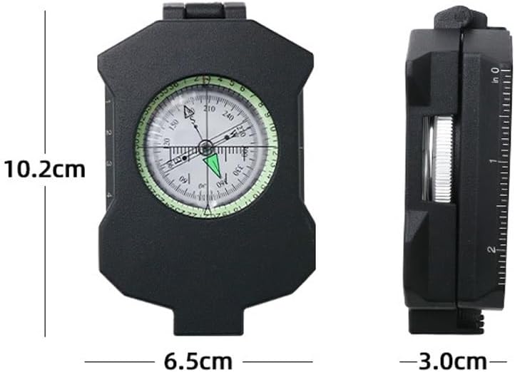 Versatile Metal Compass with Glow-in-The-Dark Outdoor Gear with Inclinometer