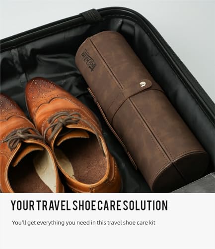 Shoe Polish Kit 13PC Shoe Shine Leather Boot Shoe Care Set Mink Oil Brushes and More for Gentle Care Cleaning2