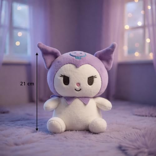 Image of kKurromi Melody Plush Toy 22 cm Stuffed Doll Soft Toys for Kids Girls and Boys Anime Girl Plush Dolls Ideal Gift for Girls and Boys (Purple and White)