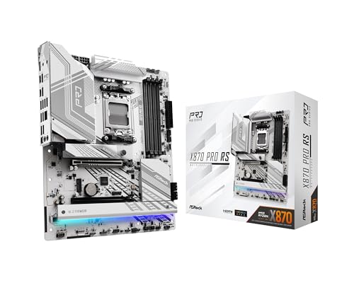 Image of ASRock X870 Pro RS AMD Ryzen Socket AM5 ATX Motherboard DDR5 DIMMs 8000 MHz 256 GB PCIe Gen5 SATA3 6.0 Gb /s