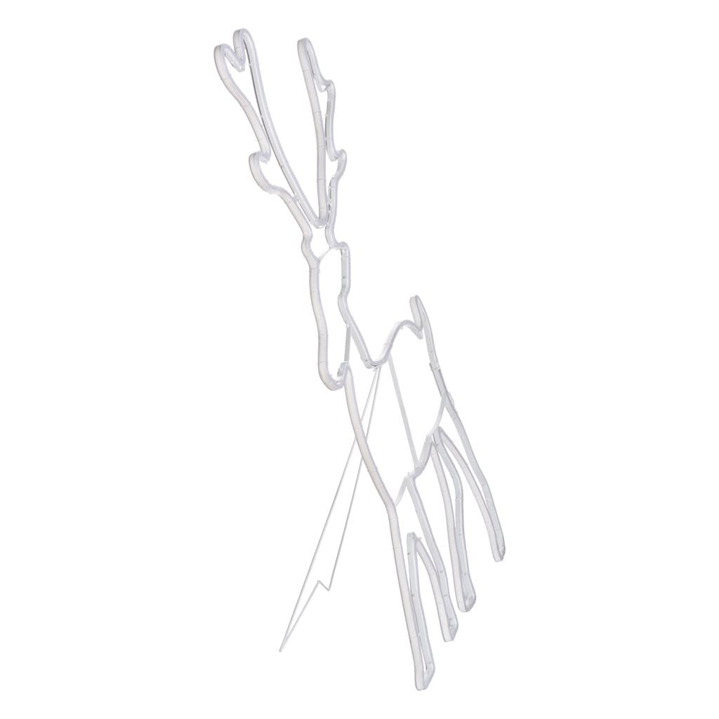 Magie di Natale Renna luminosa effetto neon con led bifacciale addobbi natalizi per esterno (Luce Fredda)