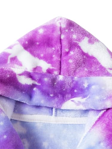 Girls Fleece Robe Soft Hooded Bathrobe Toddler Cute Plush Robes for Kids, 4-12 Years3