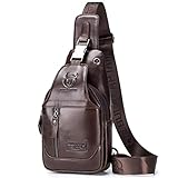 ERYUE Bolsa de Viagem,Mochila de couro masculina tiracolo à prova d'água mochila de ombro para caminhadas ciclismo montanhismo viagem