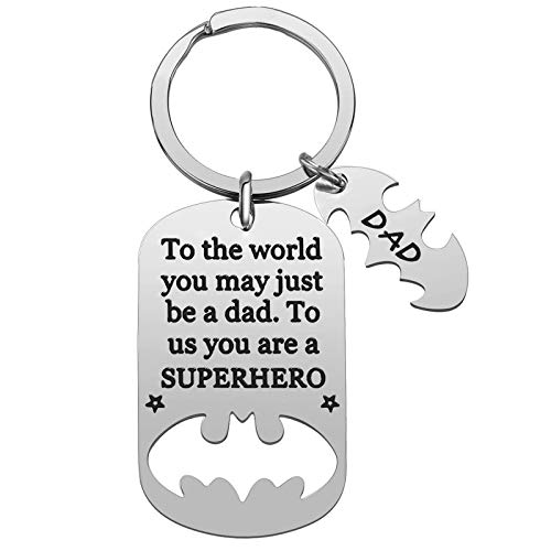 Dad Keychain Dad Gifts from Son Daughter Christmas Gift Father's Day Gift for Dad Papa Daddy Stepdad from Kids Son Daughter In Law Valentines Day Present To The World You May Just Dad Keyring
