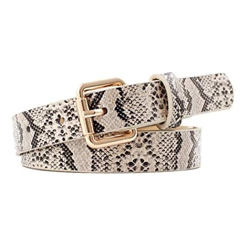 Women's Beige Snake Print Waist Belt Cover