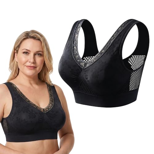 Image of Runsgo Bras for Women, Plus Size Bra, No Wire Mesh Tank Top Bra