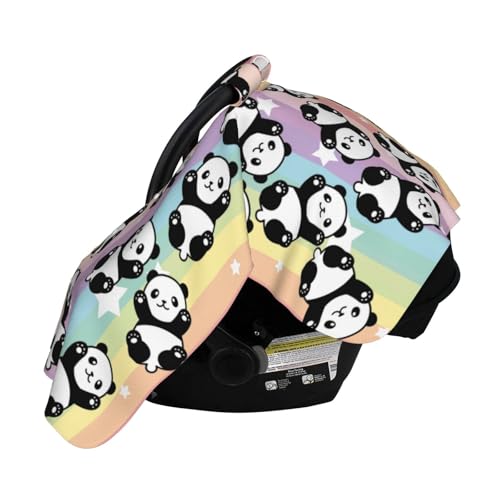 Image of Panda Baby Car Seat Canopy Cover 39x27.5 Inches Multi Use Nursing Cover for Newborn Car Seat Canopy Mom Nursing Breastfeeding Covers Newborn Shower Gifts