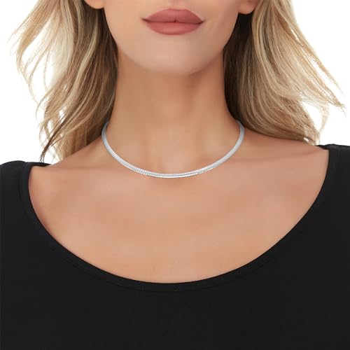 Floreo 14k Yellow Gold or White Gold 2mm Classic Omega Chain Necklace2