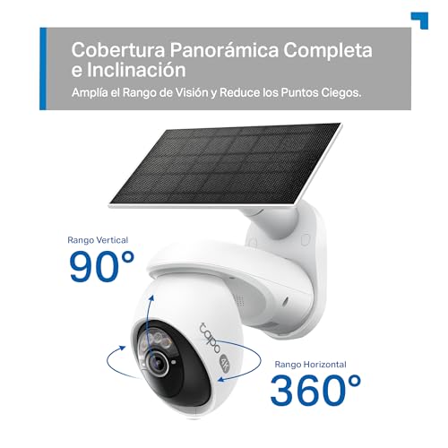 Miniatura 4 de Tapo C660 Kit - Cámara Vigilancia WiFi Exterior 360º, Panel Solar, 4K 8MP | Detección de Movimiento, Personas, Mascotas y Vehículos. Batería 10000mAh. Visión Nocturna Color. Alarma Luz y Sonido. IP65.