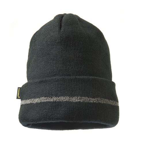 Tricorp 653003 Safety Reflexstreifen Mütze, 100% Acryl, Schwarz, Einheitsgröße