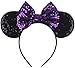 Purple Mickey Ears, Sparkly Mickey Ears, Purple Minnie Ears, Rainbow Ears, Minnie Ears, Rose Gold