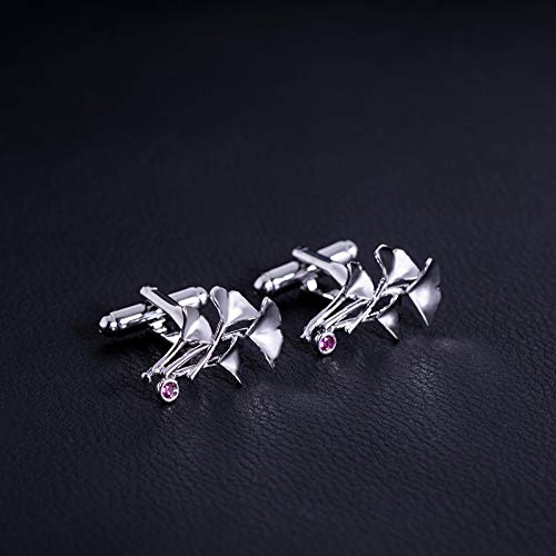 EODNSOFN Heren Business Bruiloft Copper Manchetknopen Creative Ginkgo Frans Shirt Mouw Nagel - Image 4