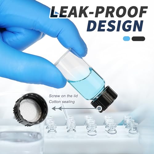 Kesell 10 Pack Glass Vials 10ml Vials with Screw Caps Borosilicate Glass Bottle Lab Vial