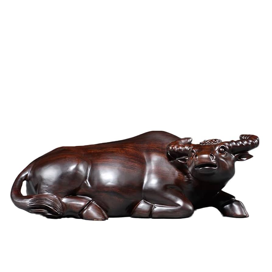 Amazon.co.jp: マホガニー木の彫りの働物の水牛の置物の実の木の